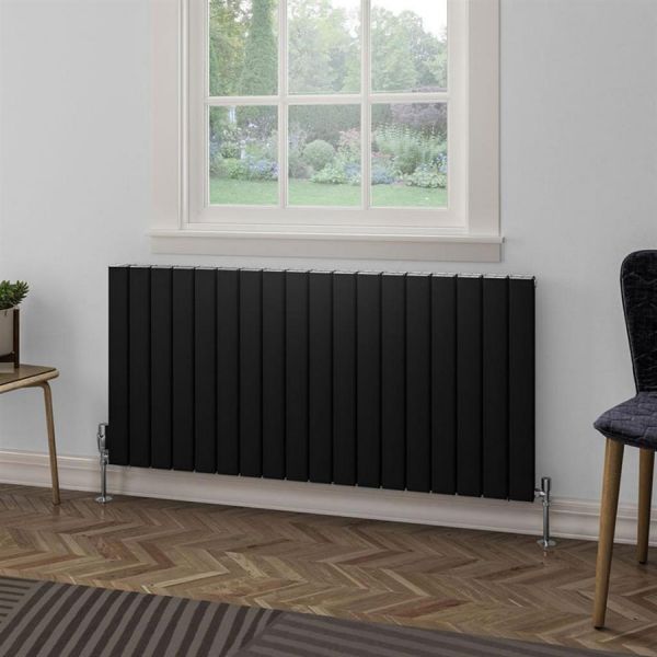 Eastbrook Hadleigh 600 x 1255 Matt Black Aluminium Designer Radiator #2