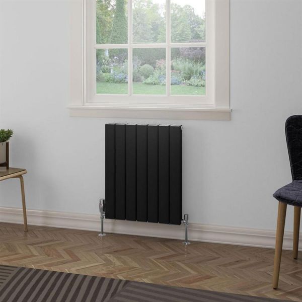 Eastbrook Hadleigh 600 x 485 Matt Black Aluminium Designer Radiator #2