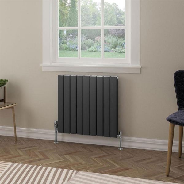 Eastbrook Hadleigh 600 x 625 Matt Anthracite Aluminium Designer Radiator #2