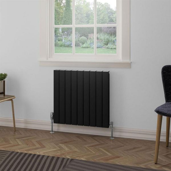 Eastbrook Hadleigh 600 x 625 Matt Black Aluminium Designer Radiator #2