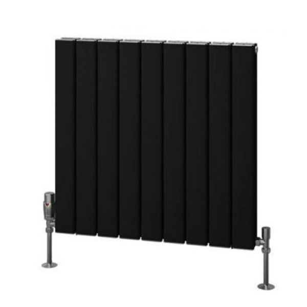 Eastbrook Hadleigh 600 x 625 Matt Black Aluminium Designer Radiator