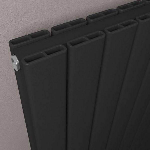 Eastbrook Hadleigh 1200 x 275 Matt Black Aluminium Designer Radiator #3