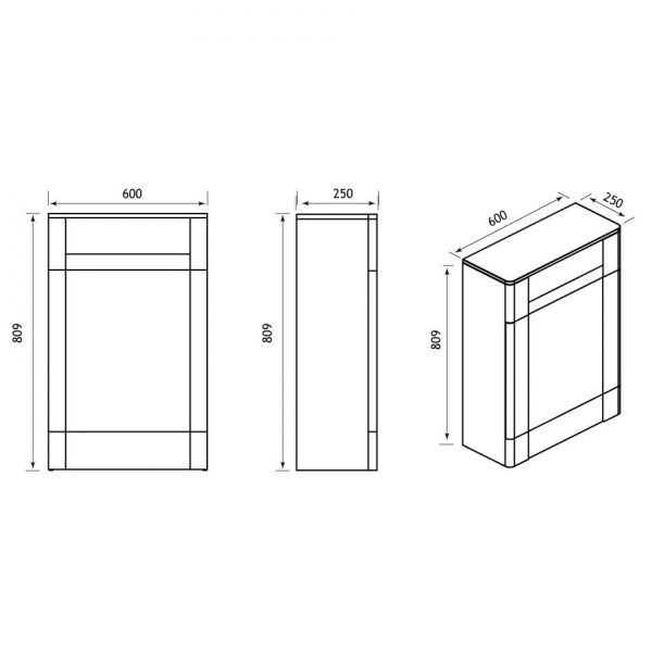 Eastbrook Hardwick 600 Anthracite WC Unit #2