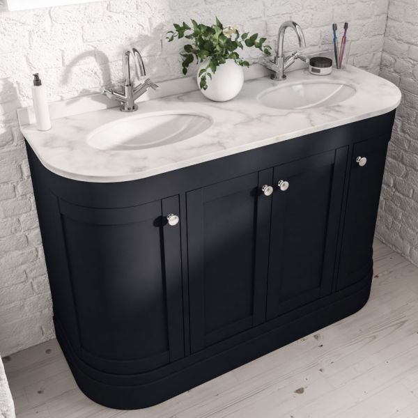 Eastbrook Hardwick 1200 Anthracite Floor Standing Curved Double Vanity Unit