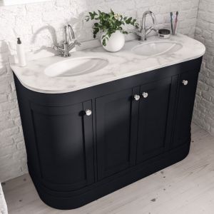 Eastbrook Hardwick 1200 Anthracite Floor Standing Curved Double Vanity Unit