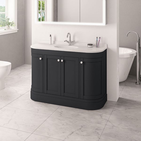 Eastbrook Hardwick 1200 Anthracite Floor Standing Curved Vanity Unit #2