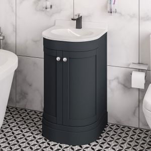 Eastbrook Hardwick 500 Anthracite Floor Standing Curved Vanity Unit