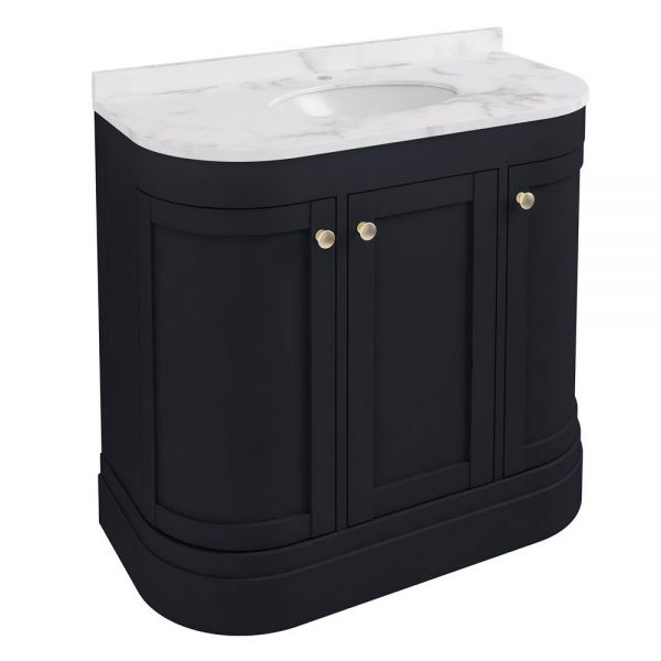 Eastbrook Hardwick 900 Anthracite Floor Standing Curved Vanity Unit
