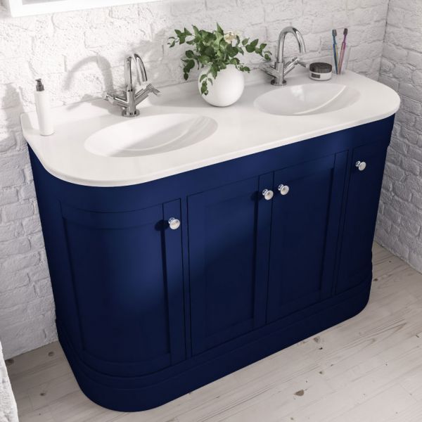 Eastbrook Hardwick 1200 Blue Floor Standing Curved Double Vanity Unit