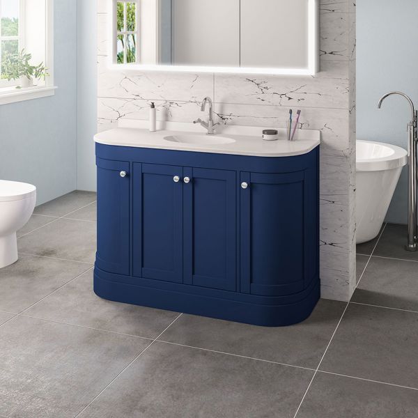 Eastbrook Hardwick 1200 Blue Floor Standing Curved Vanity Unit #2
