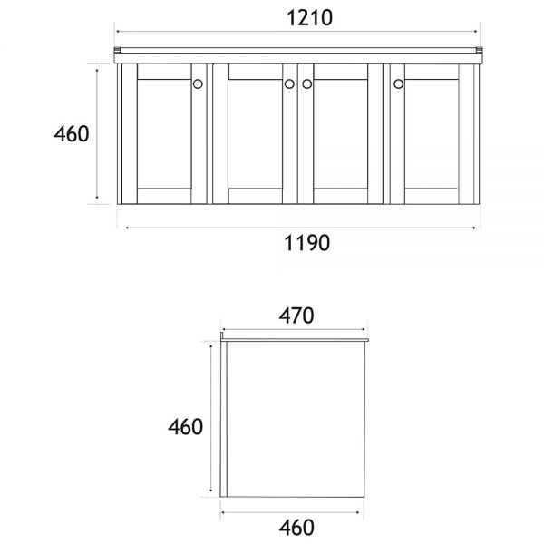 Eastbrook Hardwick 1200 Anthracite Wall Hung Square Vanity Unit #2