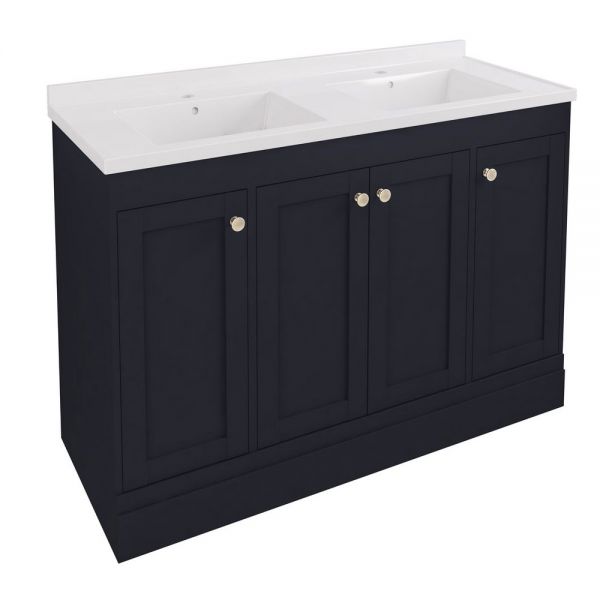 Eastbrook Hardwick 1200 Anthracite Floor Standing Square Double Vanity Unit