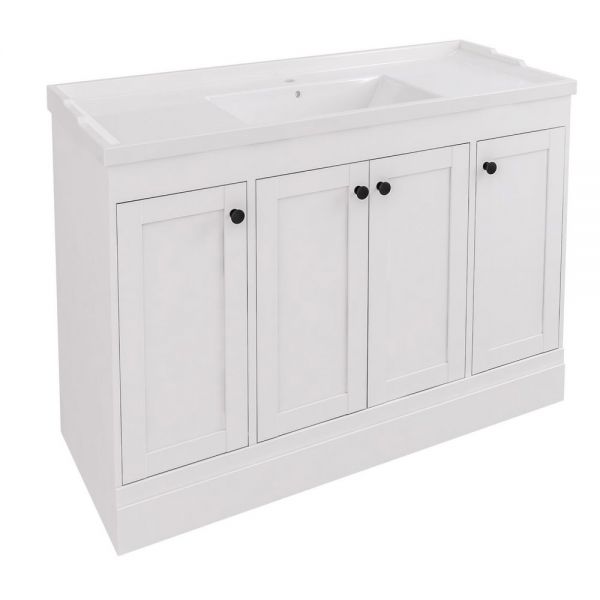 Eastbrook Hardwick 1200 White Floor Standing Square Vanity Unit
