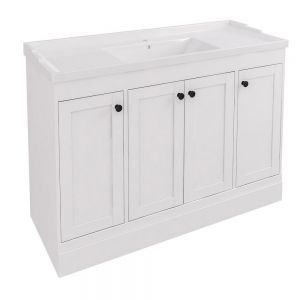 Eastbrook Hardwick 1200 White Floor Standing Square Vanity Unit