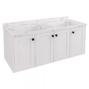 Eastbrook Hardwick 1200 White Wall Hung Square Double Vanity Unit