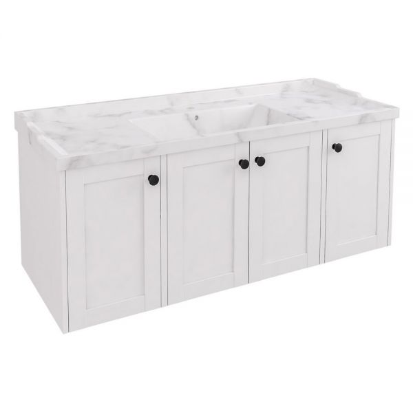 Eastbrook Hardwick 1200 White Wall Hung Square Vanity Unit