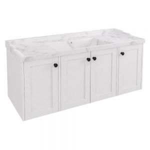 Eastbrook Hardwick 1200 White Wall Hung Square Vanity Unit