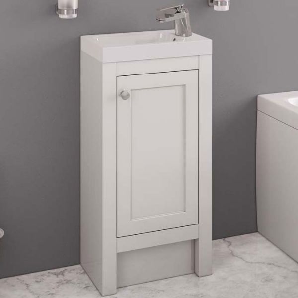Eastbrook Hardwick 390 White Floor Standing Cloakroom Vanity Unit