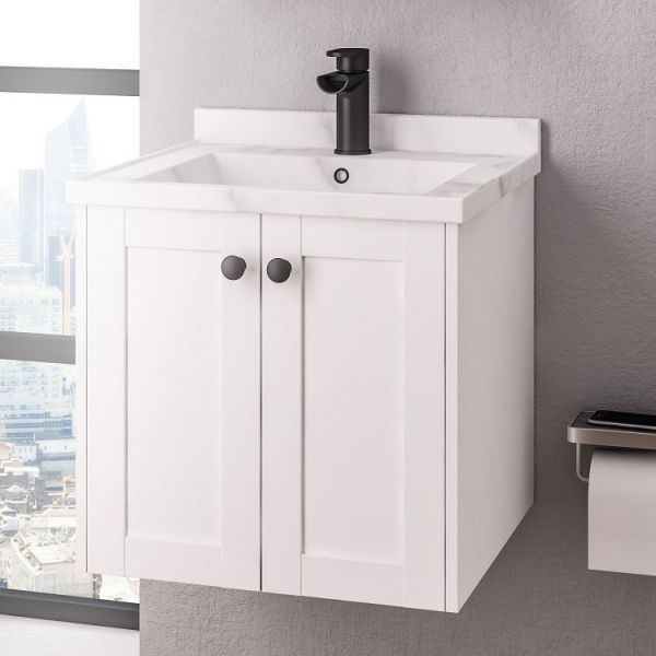 Eastbrook Hardwick 500 White Wall Hung Square Vanity Unit