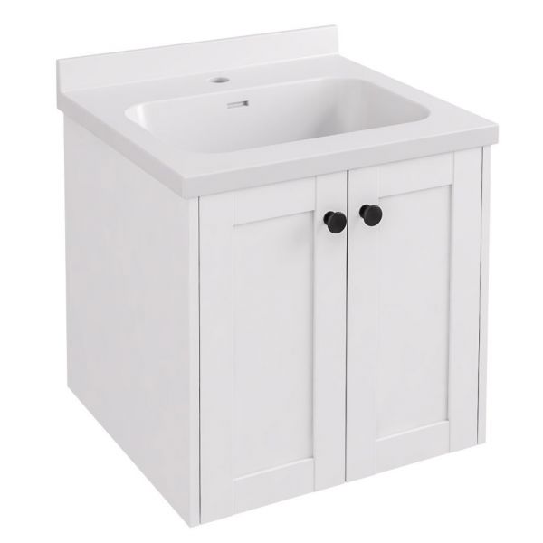 Eastbrook Hardwick 500 White Wall Hung Square Vanity Unit #3