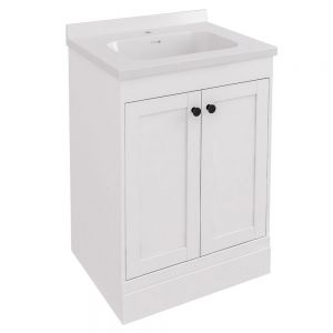 Eastbrook Hardwick 600 White Floor Standing Square Vanity Unit