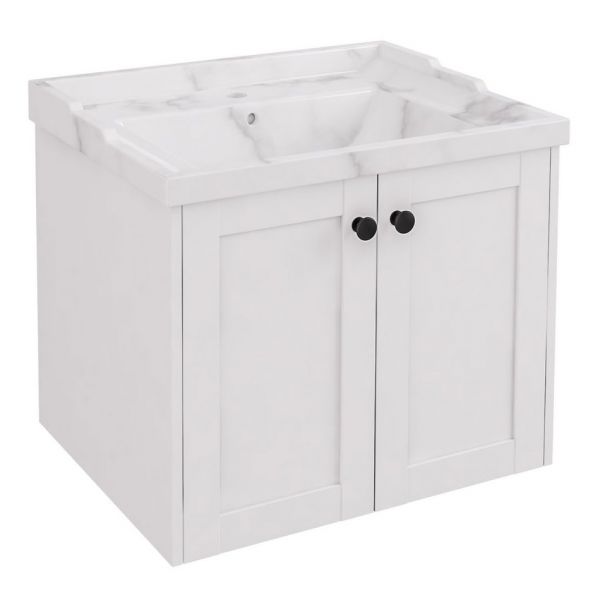 Eastbrook Hardwick 600 White Wall Hung Square Vanity Unit