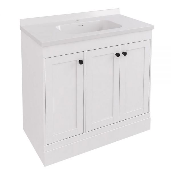 Eastbrook Hardwick 900 White Floor Standing Square Vanity Unit