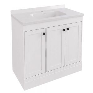 Eastbrook Hardwick 900 White Floor Standing Square Vanity Unit