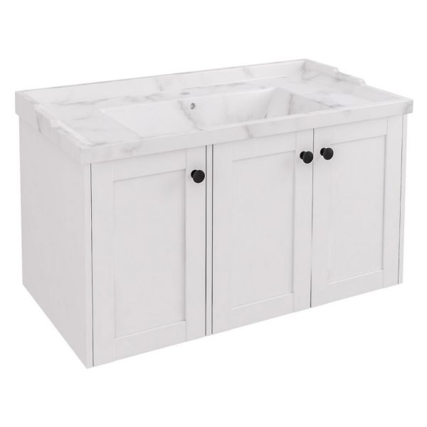 Eastbrook Hardwick 900 White Wall Hung Square Vanity Unit