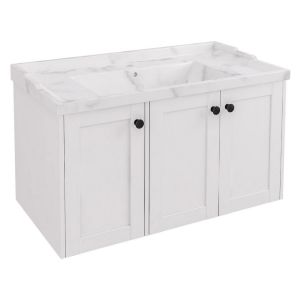 Eastbrook Hardwick 900 White Wall Hung Square Vanity Unit