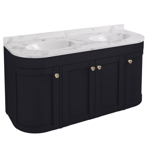 Eastbrook Hardwick 1200 Anthracite Wall Hung Curved Double Vanity Unit