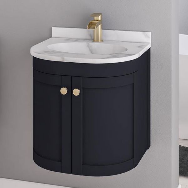 Eastbrook Hardwick 500 Anthracite Wall Hung Curved Vanity Unit