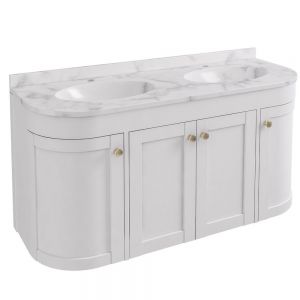 Eastbrook Hardwick 1200 White Wall Hung Curved Double Vanity Unit