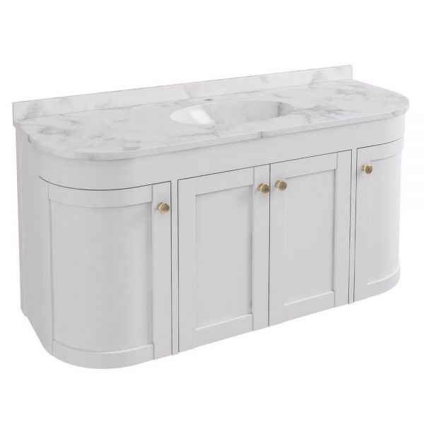 Eastbrook Hardwick 1200 White Wall Hung Curved Vanity Unit