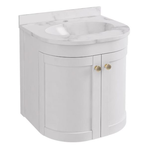 Eastbrook Hardwick 500 White Wall Hung Curved Vanity Unit