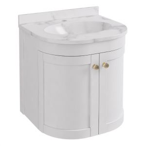 Eastbrook Hardwick 500 White Wall Hung Curved Vanity Unit