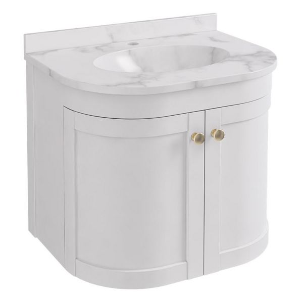 Eastbrook Hardwick 600 White Wall Hung Curved Vanity Unit