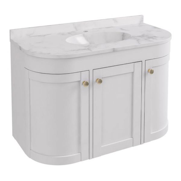 Eastbrook Hardwick 900 White Wall Hung Curved Vanity Unit
