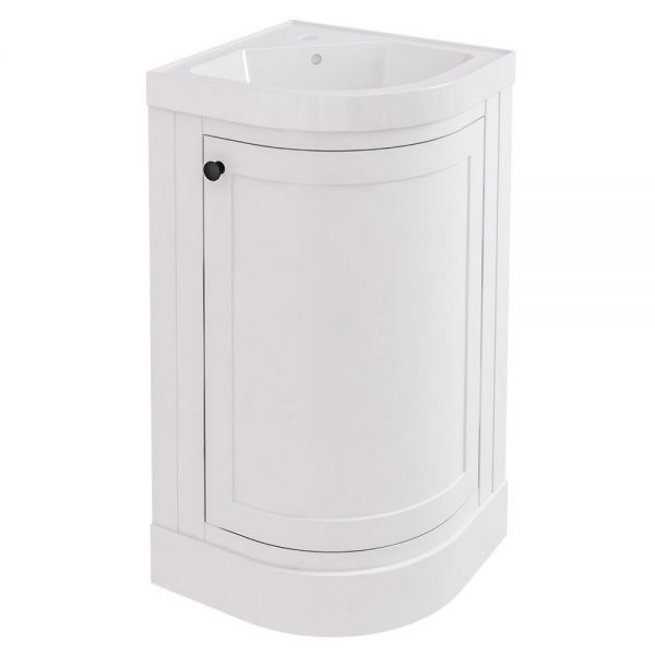 Eastbrook Hardwick 430 White Floor Standing Curved Corner Vanity Unit