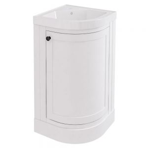 Eastbrook Hardwick 430 White Floor Standing Curved Corner Vanity Unit