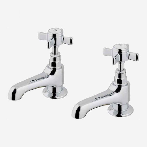 Eastbrook Haymarket Luxury Chrome Basin Pillar Taps