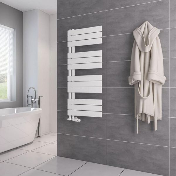 Eastbrook Helmsley 1150 x 500 Matt White Designer Towel Rail #2