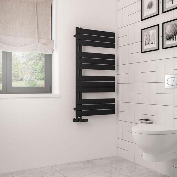 Eastbrook Helmsley 1150 x 600 Matt Black Designer Towel Rail #2