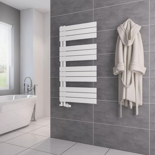 Eastbrook Helmsley 1150 x 600 Matt White Designer Towel Rail #2