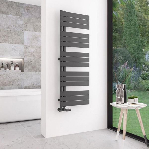 Eastbrook Helmsley 1400 x 500 Matt Anthracite Designer Towel Rail #2