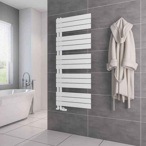Eastbrook Helmsley 1400 x 600 Matt White Designer Towel Rail #2