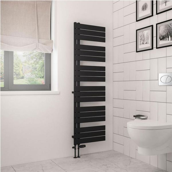 Eastbrook Helmsley 1640 x 500 Matt Black Designer Towel Rail #2