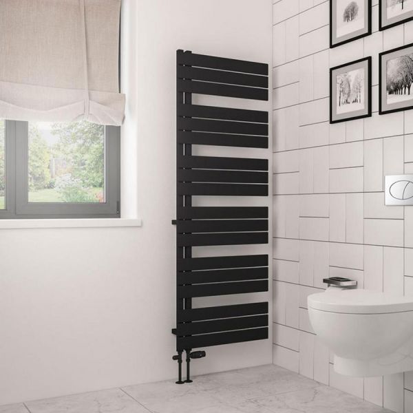 Eastbrook Helmsley 1640 x 600 Matt Black Designer Towel Rail #2