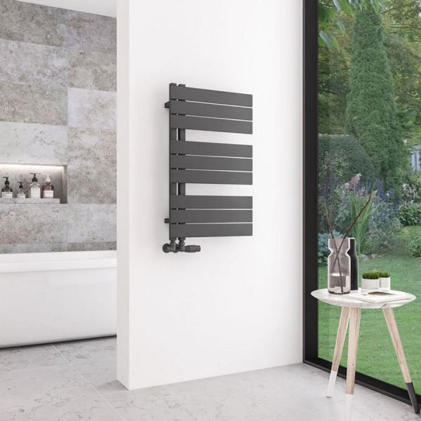 Eastbrook Helmsley 800 x 500 Matt Anthracite Designer Towel Rail #2