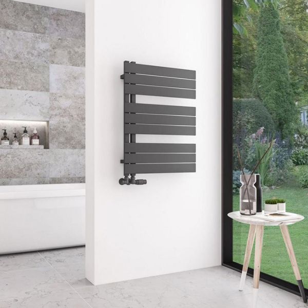 Eastbrook Helmsley 800 x 600 Matt Anthracite Designer Towel Rail #2